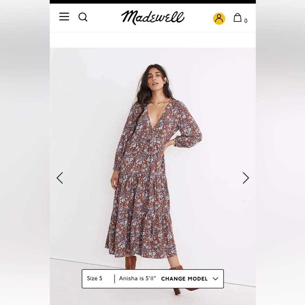 Madewell Challis Wrap Midi Dress in Woodland Floral